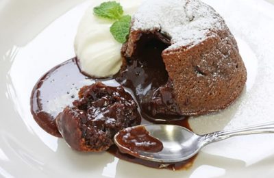 Schoko Dessert in der Nahaufnahme