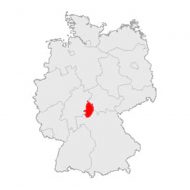 Die Rhön auf einer Deutschlandkarte
