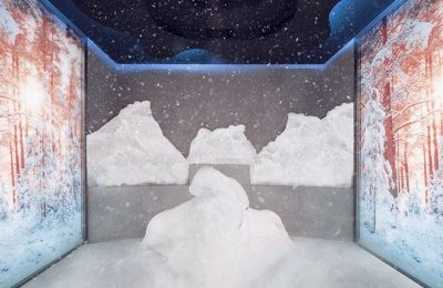 Einzigartiges Bad im Schnee