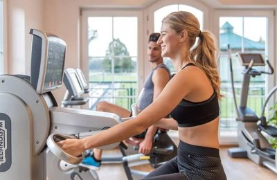 Paar macht Sport im Fitnessraum