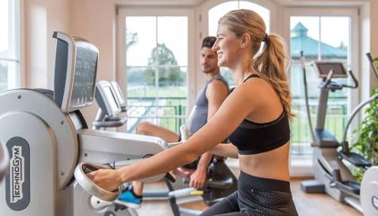 Paar macht Sport im Fitnessraum