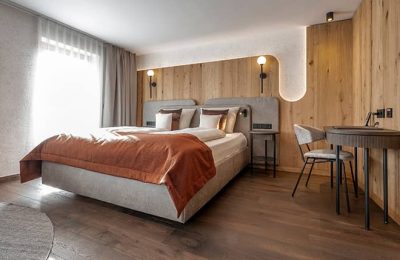 Schlafbereich im Doppelzimmer im Mooshof