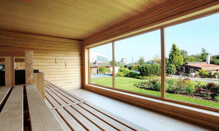 Sauna mit Ausblick auf Natur