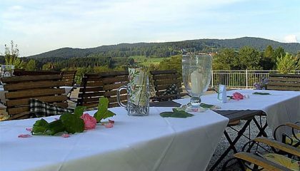 Ausblick von der Terrasse am Tag