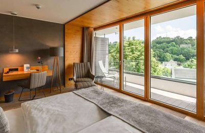 Schlafbereich im Gartenflügel Talseite