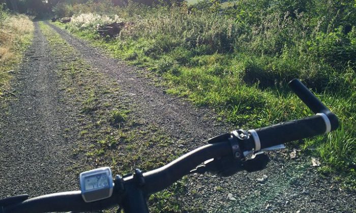 Mountainbikfahrer aus der Ich Perspektive