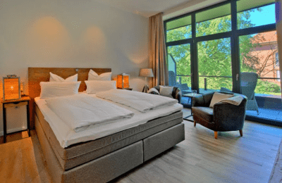 Bett im Komfortzimmer Südblick