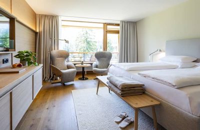 Schlafbereich im Doppelzimmer im Gartenflügel