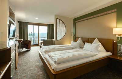 Schlafbereich im Doppelzimmer Rosenquarz